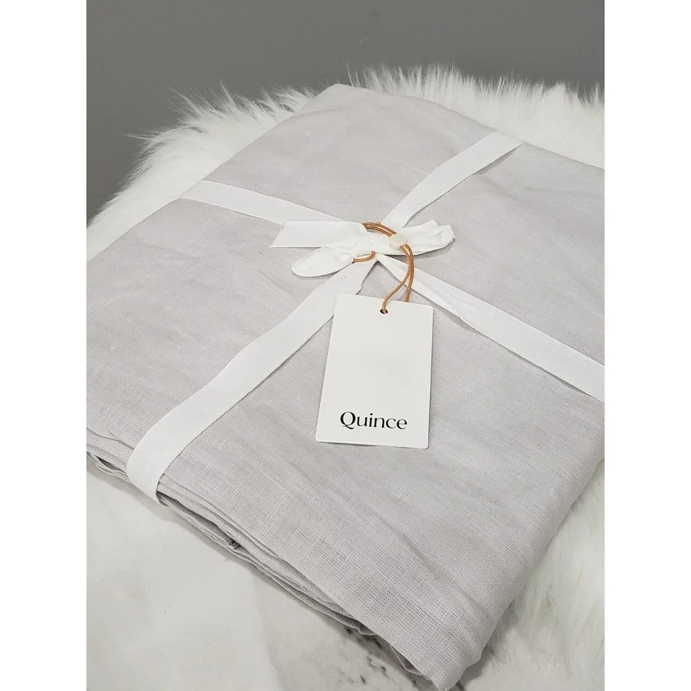 NEW QUINCE European Linen  True Blackout Curtain Single Panel Cloud 48